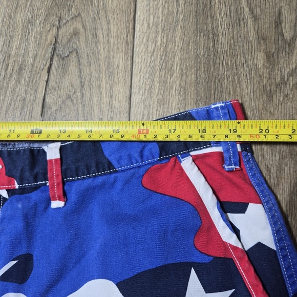 Polo Ralph Lauren Shorts Men 38 Red White Blue Camo Stars Relaxed Fit Chino Pony - Picture 5 of 11